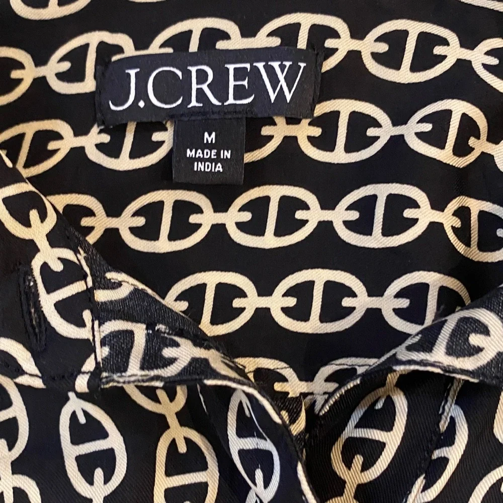 J. Crew Black and Gold Chain Button Down Shirt - Picture 2 of 4